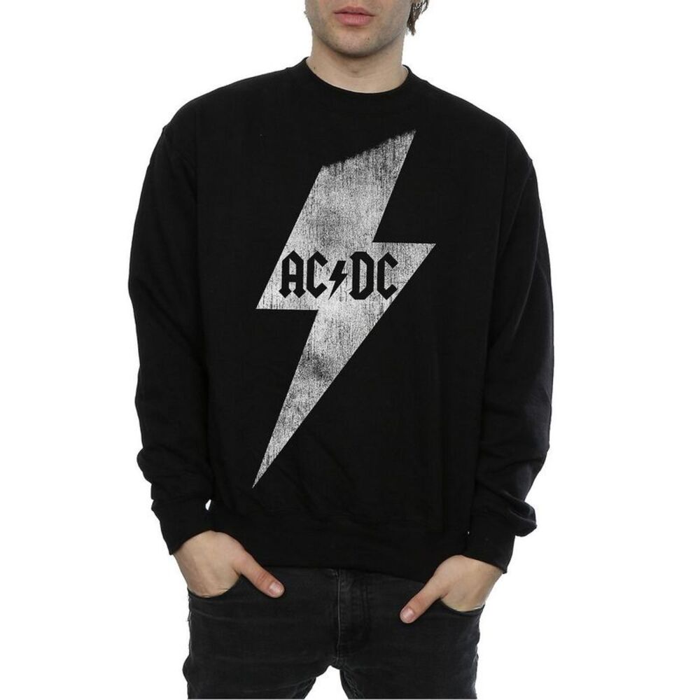 AC/DC Mens Lightning Bolt Cotton Sweatshirt / Black